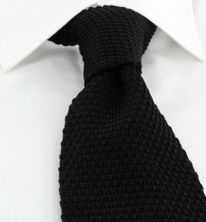 Black Wide Silk Knitted Tie