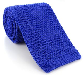 Bright Blue Wide Silk Knitted Tie