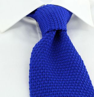 Bright Blue Wide Silk Knitted Tie