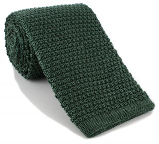 Green Wide Silk Knitted Tie