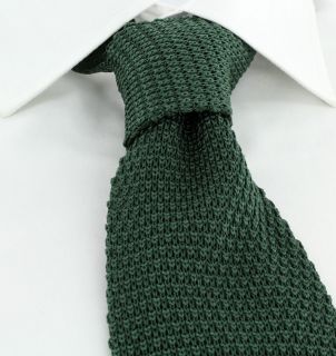 Green Wide Silk Knitted Tie