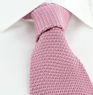 Pink Wide Silk Knitted Tie