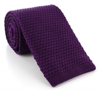 Purple Wide Silk Knitted Tie