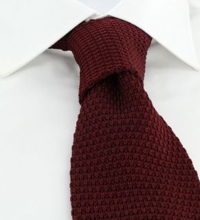 Wine Wide Silk Knitted Tie