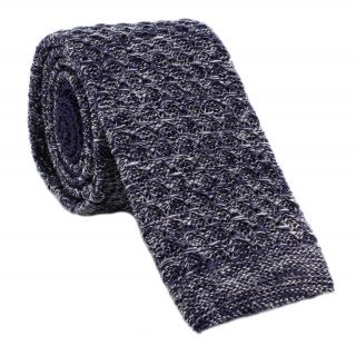 Purple Mélange Skinny Silk Knitted Tie