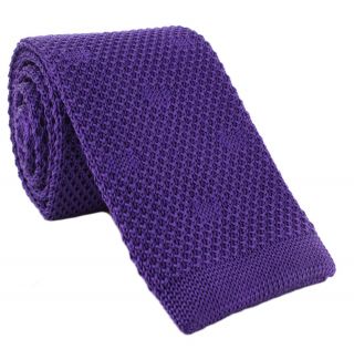 Purple Textured Spot Silk Knitted Tie