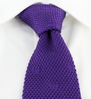 Purple Textured Spot Silk Knitted Tie