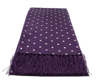 Purple Narrow Polka Dot Silk Scarf