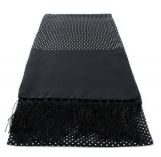 Black Narrow Pin Dot Silk Scarf