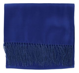 Royal Blue Textured Wide Silk Dress Scarf