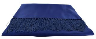 Royal Blue Textured Wide Silk Dress Scarf