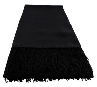 Black Textured Narrow Dress Silk Scarf