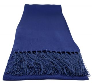 Royal Blue Textured Narrow Silk Dress Scarf