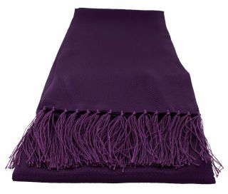 Purple Textured Narrow Silk Dress Scarf
