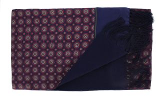 Neckwear and Accessories Navy Vintage Medallion Silk Pocket Square ...