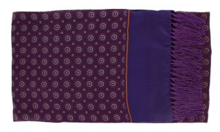 Purple Vintage Medallion Silk & Wool Scarf