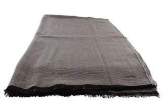 Taupe & Black Fine Knitted Viscose Scarf 
