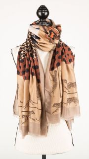 Camel Patchwork Chain Scarf