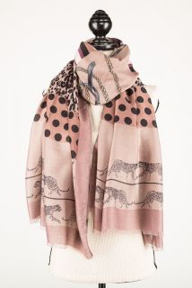 Dusty Pink Patchwork Chain Scarf