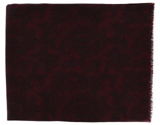 Wine & Black Paisley Wool Scarf