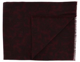 Wine & Black Paisley Wool Scarf