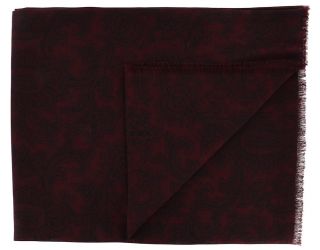 Wine & Black Paisley Wool Scarf