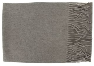 Taupe Plain Wool & Cashmere Scarf