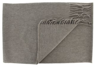 Taupe Plain Wool & Cashmere Scarf