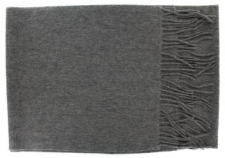 Grey Plain Wool & Cashmere Scarf