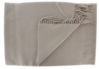 Cream Plain Wool & Cashmere Scarf