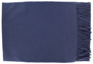 Blue Plain Wool & Cashmere Scarf