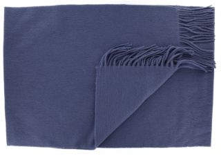 Blue Plain Wool & Cashmere Scarf