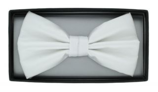 White Polyester Bow Tie