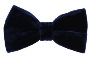 Navy Velvet Ready Tied Bow Tie