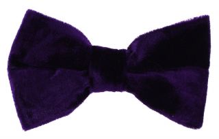 Purple Velvet Ready Tied Bow Tie