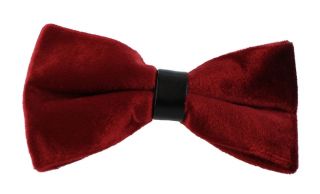 Red with Black Velvet Ready Tied Bow Tie