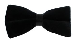 Black with Black Velvet Ready Tied Bow Tie