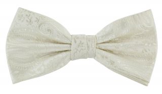 Ivory Tonal Paisley Bow Tie