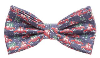 Navy Christmas Ready Tied Bow Tie