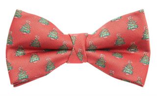 Red Christmas Trees Ready Tied Bow Tie