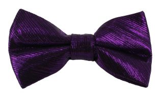 Purple Micro Stripe Lurex Bow Tie
