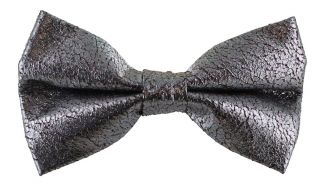 Silver Crackle Effect Bow Tie