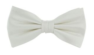 White Ready Tied Silk Bow Tie