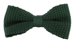 Green Silk Knitted Bow Tie