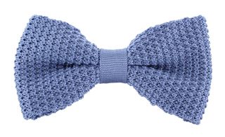 Light Blue Silk Knitted Bow Tie