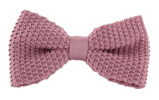 Pink Silk Knitted Bow Tie
