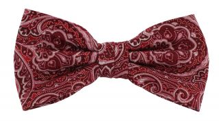 Red Fine Paisley Silk Bow Tie & Pocket Square Set