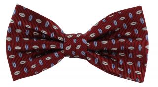 Red Oval Pip Silk Bow Tie & Pocket Square Set