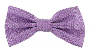 Lilac Summer Geo Silk Bow Tie & Pocket Square Set