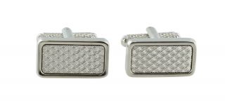 Silver Textured Rectangle Cufflinks